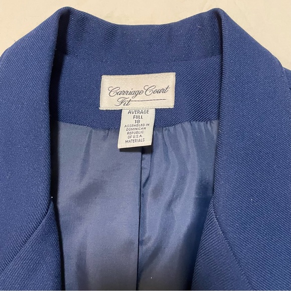 Carriage Court Fit Women’s Long Sleeve Jacket Blazer 1 Button Front Collar Lapel - Picture 3 of 6